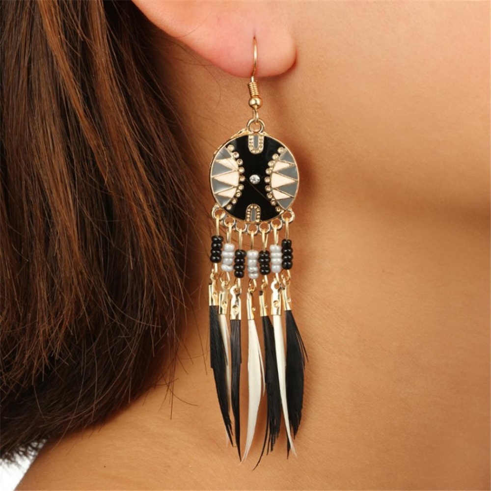 Chic Black and Gold Dangle Earrings